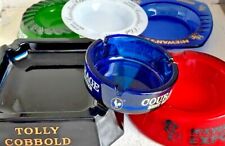 VARIOUS USED GLASS PUB ASHTRAYS - HOME BAR BITTER LAGER ALE BEER ASH TRAY