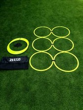 ZEEGO Football Speed Agility Rings Hoops - Rugby Sports Training Skills 12-Rings