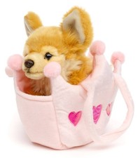 Uni Toys - Chihuahua (brown) - with princess bag - cuddly/plush toy