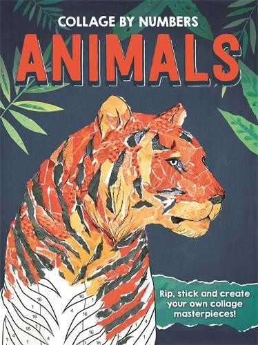 Collage numbers animals - by,