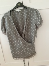 Vintage Laura Ashley Silk Wrap Over Blouse Size 16