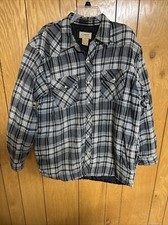 CE Schmidt Jacket Shirt Men XL Green/Gray Plaid Quilt Lined Shacket Work Wear