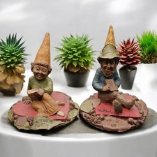 Vintage Tom Clark Resin Gnome Figurines Queen and Jack 1984
