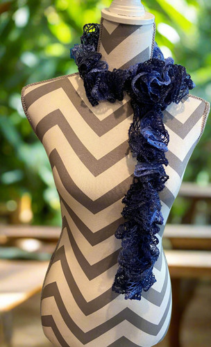 Ruffled scarf handmade - scarf, with