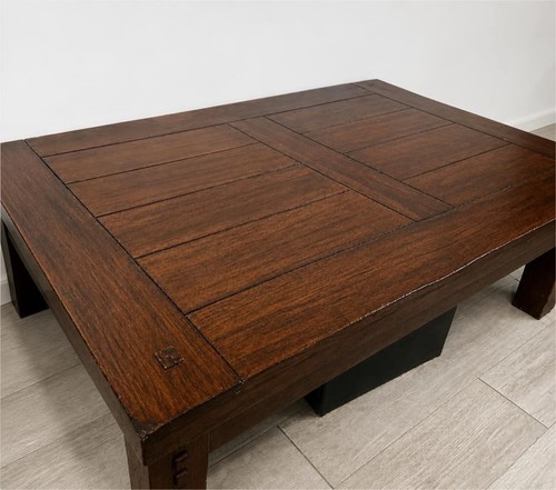 Rectangular dark oak coffee - dark,