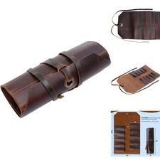 Leather Tool Roll Up Pouch