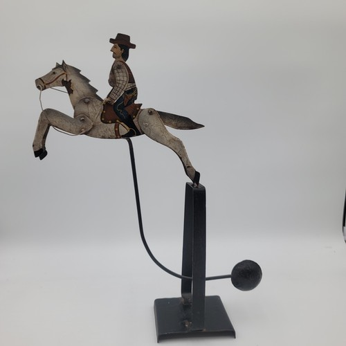 Vtg metal cowboy horse - vtg,