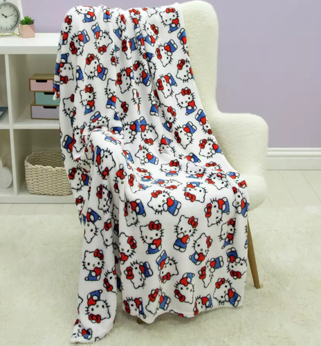 Hello kitty fleece throw white - hello,