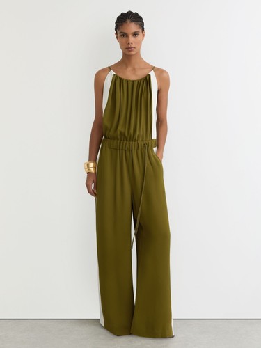 Reiss womens green cream - green,