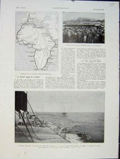 Original Old Vintage Print Africa Aviation Arial Bourget Boat Pilot French 1931
