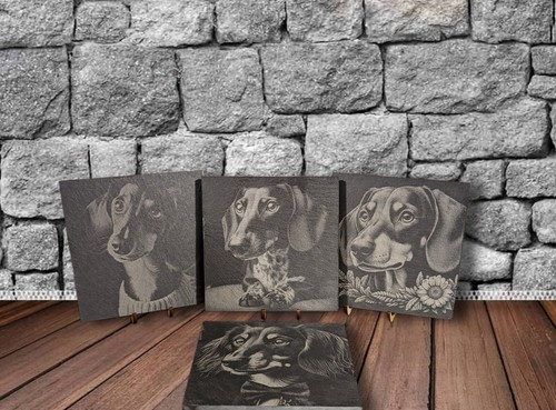 Dachshund slate coaster gift - dachshund,