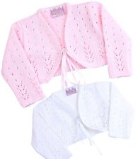 BABYPREM Baby Girls Cardigan Pink White Bolero 3-6 6-9 9-12 12-18 18-24 months