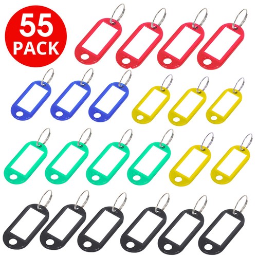 55x key tags assorted coloured - tags,