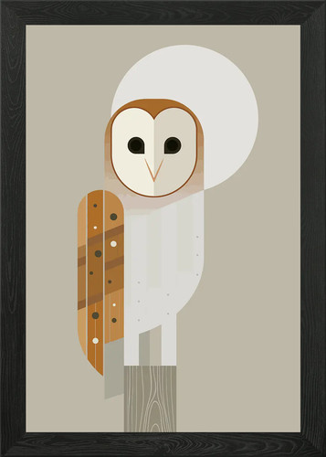 Owl wildlife art - framed, wall