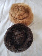 2 Vintage Brown Faux Fur