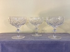 3 Vintage CUT GLASS CHAMPAGNE