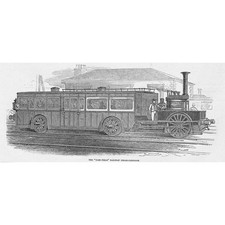The Fair Field Railway Steam Carriage - Antique Print 1848
