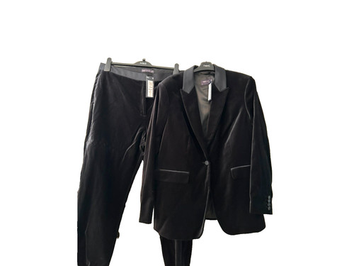 Black velvet trousers - m&s,