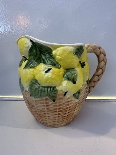 Large majolica lemon jug - majolica,