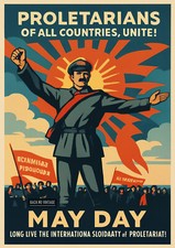 Vintage May Day Soviet World War WW2 Propaganda Stalin Lenin Retro Poster A4
