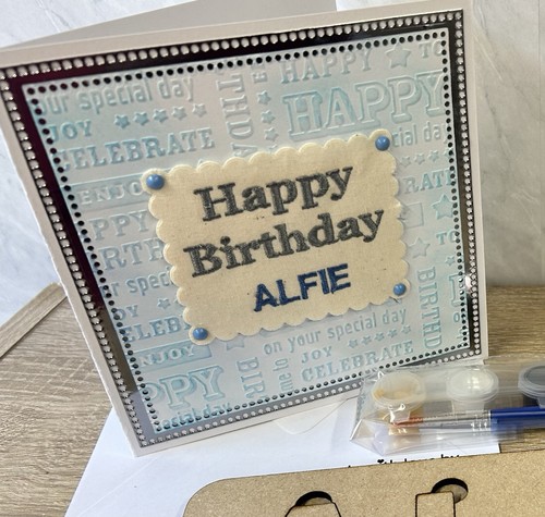 Personalised embroidered happy - personalised,