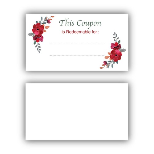 Gift coupon cards 5x2 inch - gift,