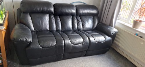 Dfs black leather sofa - dfs,