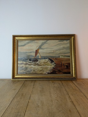 Antique framed painting oil - framed,
