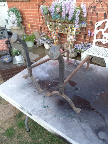 Pair large vintage cast - pair,
