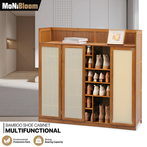 Bamboo shoe rack - bamboo, 7-tier