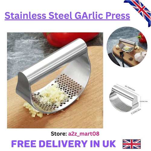 Stainless steel garlic press - stainless,