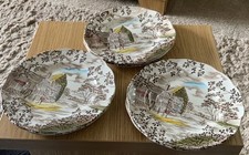 Six Side Plates W H Grindley. Charles Dickens Coaching Stages Plates
