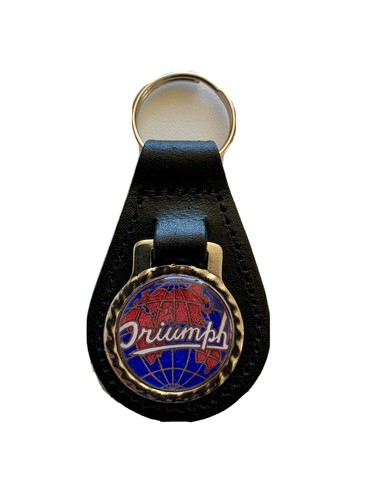 Black leather keyring - leather, for