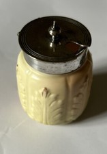 Antique Worcester Porcelain Locke & Co EPNS Silver plate Lidded mustard pot