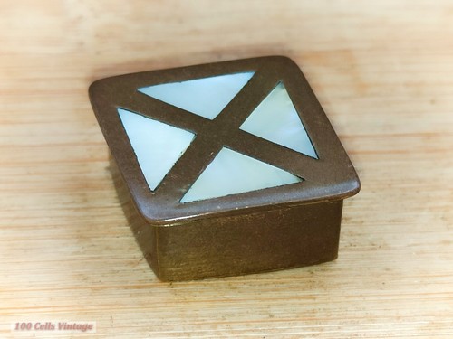 Diamond shaped brass mother - , of