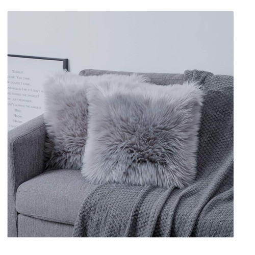 Faux fur cushion cover - faux,