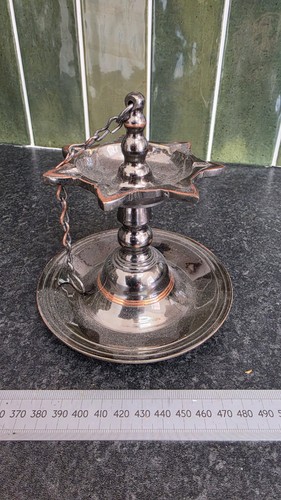 Bronze diwali puja oil lamp - bronze,