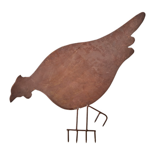 Rusty metal plant support - metal,
