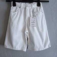 Zara Baggy Fit Denim Shorts White Age 11-12 Years Brand New With Tags