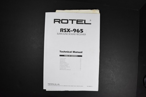 Rotel rsx 965 surround - rotel,