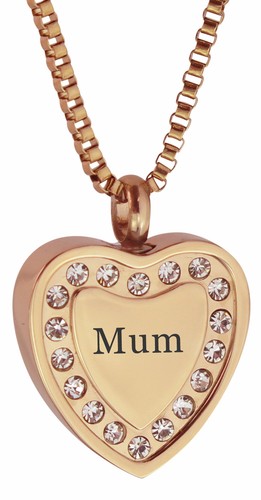 Crystal mum rose gold - rose, heart