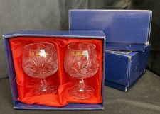 6 x Crystal Brandy Glasses. Handcut Zawiercie 24% Lead Crystal Glasses. 3 Boxes