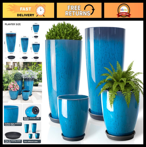 Large plastic planters - plastic, of