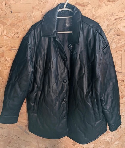Faux leather black quilted - leather,