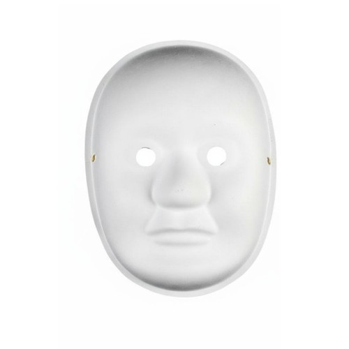 White paper pulp mask - white,