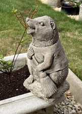Sweeping Hedgehog Stone Statue