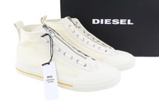 DIESEL S-Astico Mzip Men Trainers EU45 White Zip Fly Mid Top Almond Toe Trainers