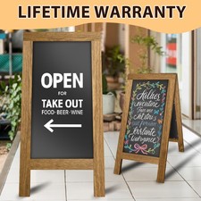 Wooden Chalkboard A Board Frame Heavy Duty Sandwich Pavement Sign Menu Board
