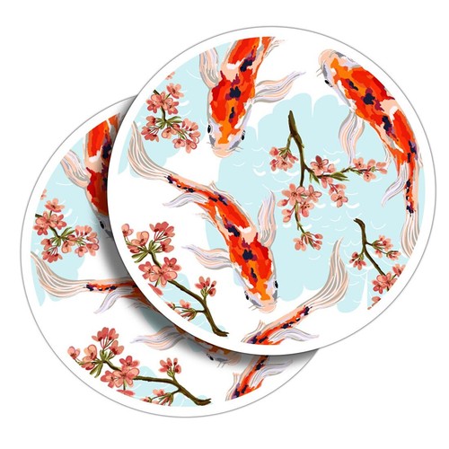Vinyl stickers koi carp - 2x,