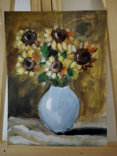 Sunflowers painting vintage - sunflowers,